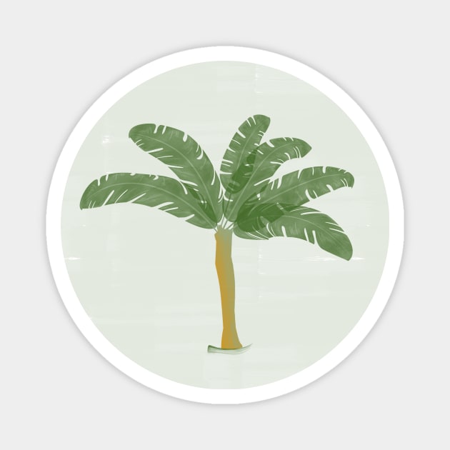 Watercolor Banana Plant Magnet by technotext